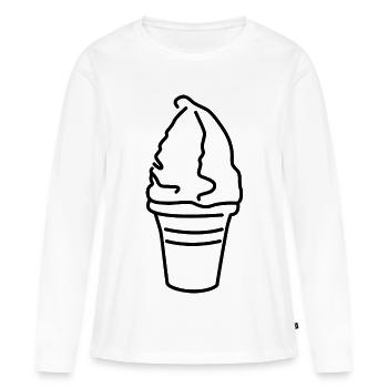 Eiscreme - Frauen Premium Bio Langarmshirt - Weiß - Vorne - Julia (174cm)