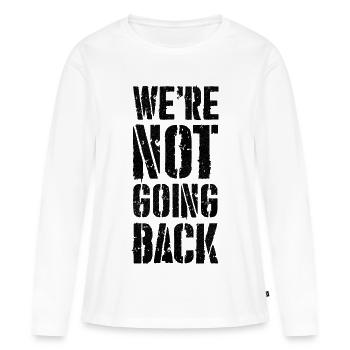 nous n'y retournerons pas - T-shirt manches longues Premium bio Femme - blanc - Devant - Julia (174cm)