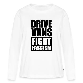 Les fourgonnettes combattent le fascisme - T-shirt manches longues Premium bio Femme - blanc - Devant - Julia (174cm)