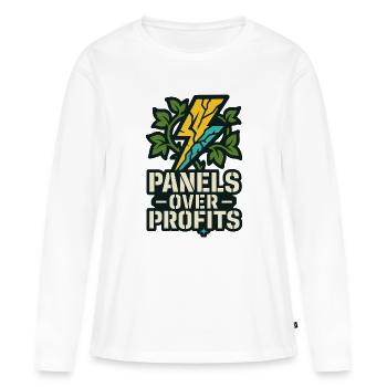 Panels Over Profits - Frauen Premium Bio Langarmshirt - Weiß - Vorne - Julia (174cm)