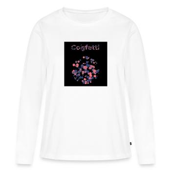 Confetti - T-shirt manches longues Premium bio Femme - blanc - Devant - Julia (174cm)