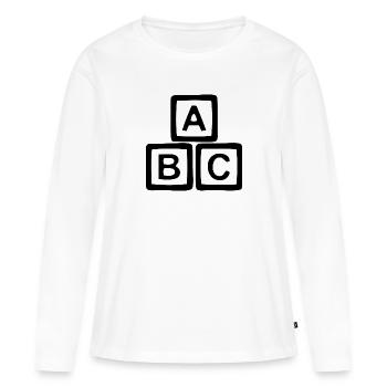 ABC - T-shirt manches longues Premium bio Femme - blanc - Devant - Julia (174cm)