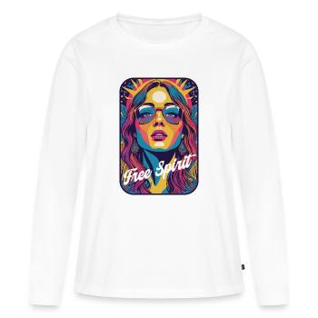 Kandi PLUR Rave Freigeist Pop Art - Frauen Premium Bio Langarmshirt - Weiß - Vorne - Julia (174cm)