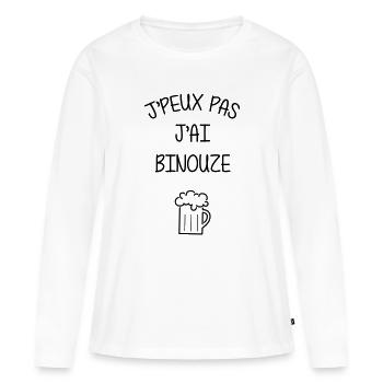I can't I got drunk - alcohol - Women's Premium Organic Long Sleeve Shirt - white - Front - Julia (174cm)