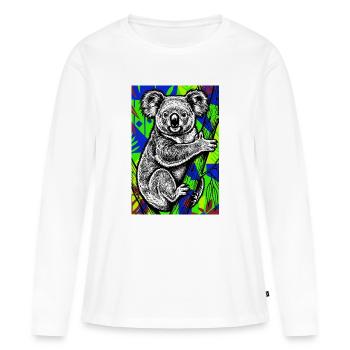 Koala - Frauen Premium Bio Langarmshirt - Weiß - Vorne - Julia (174cm)