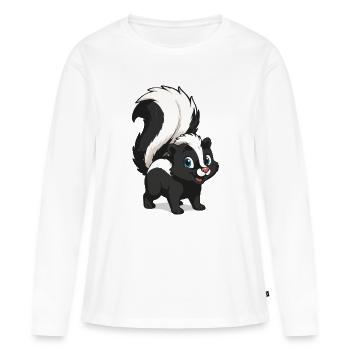 Motif de dessin animé de moufette mignon - T-shirt manches longues Premium bio Femme - blanc - Devant - Julia (174cm)