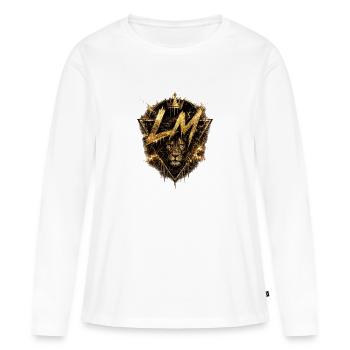 Lion d’Or - T-shirt manches longues Premium bio Femme - blanc - Devant - Julia (174cm)