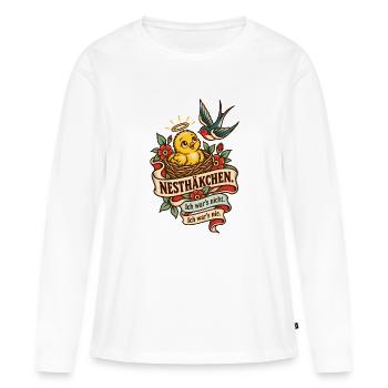 Nesthäkchen Ich wars nicht - Frauen Premium Bio Langarmshirt - Weiß - Vorne - Julia (174cm)