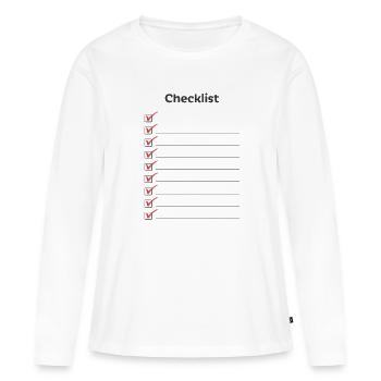 Aide-mémoire - T-shirt manches longues Premium bio Femme - blanc - Devant - Julia (174cm)