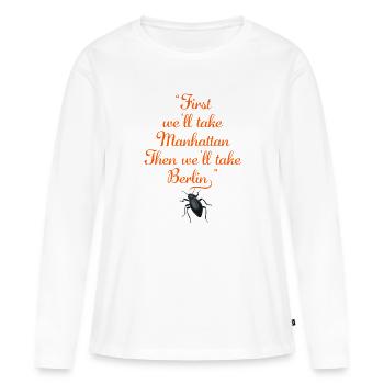 COCKROACH À MANHATTAN - T-shirt manches longues Premium bio Femme - blanc - Devant - Julia (174cm)