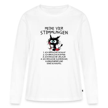 Meine Vier Stimmungen - Frauen Premium Bio Langarmshirt - Weiß - Vorne - Julia (174cm)