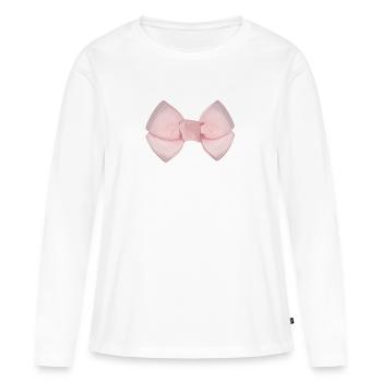 Boucle Rose - T-shirt manches longues Premium bio Femme - blanc - Devant - Julia (174cm)