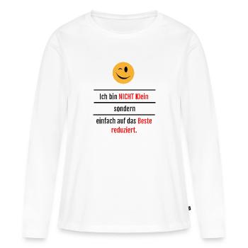 Größen Witz - Frauen Premium Bio Langarmshirt - Weiß - Vorne - Julia (174cm)