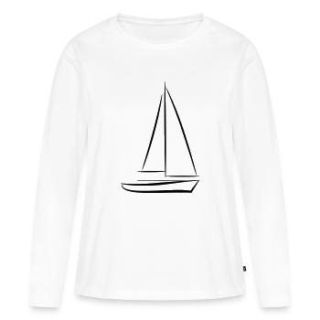 Sailboat Ship Sport Boat Sailing Sailing Boat - Women's Premium Organic Long Sleeve Shirt - white - Front - Julia (174cm)