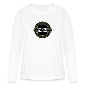 VANESSA. JE M’APPELLE VANESSA. SAMER BRÉSIL - T-shirt manches longues Premium bio Femme - blanc - Devant - Julia (174cm)