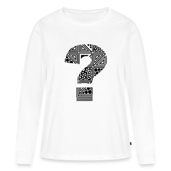 point d'interrogation ? - T-shirt manches longues Premium bio Femme - blanc - Devant - Julia (174cm)