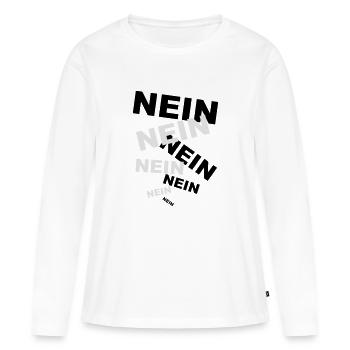NEIN! - Frauen Premium Bio Langarmshirt - Weiß - Vorne - Julia (174cm)