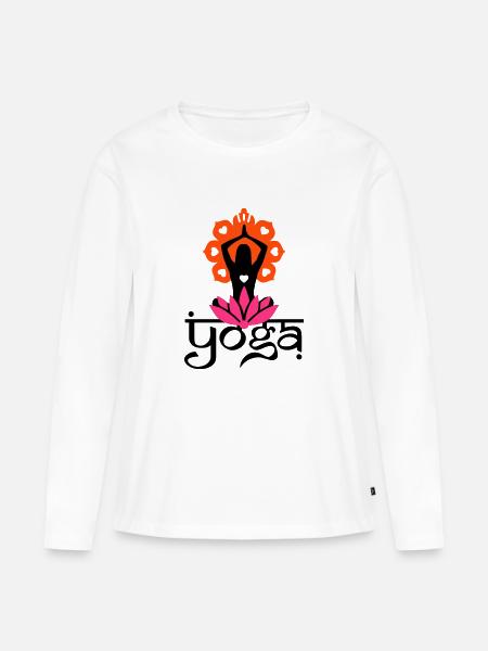 YOGA - Frauen Premium Bio Langarmshirt - Weiß