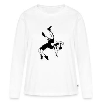 Ringer - Frauen Premium Bio Langarmshirt - Weiß - Vorne - Julia (174cm)