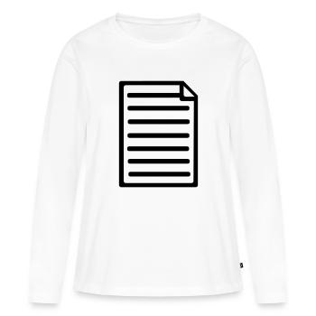 Feuille de papier - T-shirt manches longues Premium bio Femme - blanc - Devant - Julia (174cm)