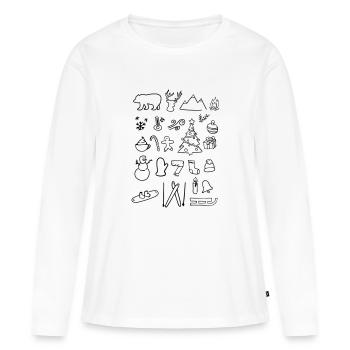 Winterwonderland,Reh,Adventskerze,Geschenk,eisig - Frauen Premium Bio Langarmshirt - Weiß - Vorne - Julia (174cm)
