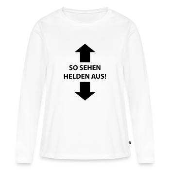 so sehen helden aus - Frauen Premium Bio Langarmshirt - Weiß - Vorne - Julia (174cm)