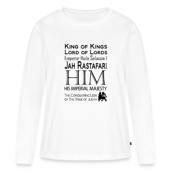HIM - T-shirt manches longues Premium bio Femme - blanc - Devant - Julia (174cm)
