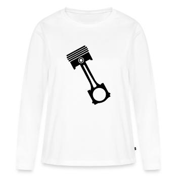 Piston - T-shirt manches longues Premium bio Femme - blanc - Devant - Julia (174cm)
