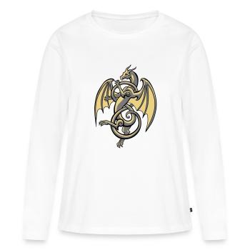 Celtic Dragon - T-shirt manches longues Premium bio Femme - blanc - Devant - Julia (174cm)