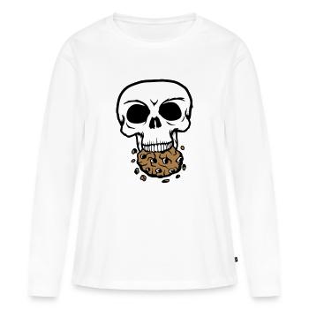 schaedel tot tod sterben kopf knochen skelett tote - Frauen Premium Bio Langarmshirt - Weiß - Vorne - Julia (174cm)