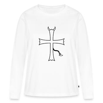satan diable enfer diable démon hoerner église sy - T-shirt manches longues Premium bio Femme - blanc - Devant - Julia (174cm)