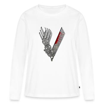 viking - T-shirt manches longues Premium bio Femme - blanc - Devant - Julia (174cm)
