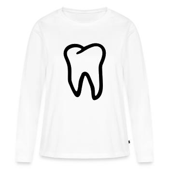 Dent - T-shirt manches longues Premium bio Femme - blanc - Devant - Julia (174cm)
