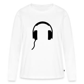 Casque - T-shirt manches longues Premium bio Femme - blanc - Devant - Julia (174cm)