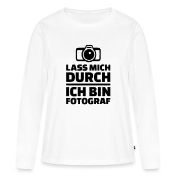 Fotograf - Frauen Premium Bio Langarmshirt - Weiß - Vorne - Julia (174cm)