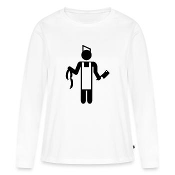 Fleischer - Frauen Premium Bio Langarmshirt - Weiß - Vorne - Julia (174cm)