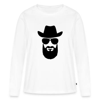 Cowboy - T-shirt manches longues Premium bio Femme - blanc - Devant - Julia (174cm)