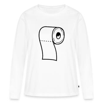 rouleau toilette papier papier toilette toilette toilette wc b - T-shirt manches longues Premium bio Femme - blanc - Devant - Julia (174cm)