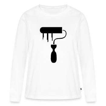 maler - T-shirt manches longues Premium bio Femme - blanc - Devant - Julia (174cm)