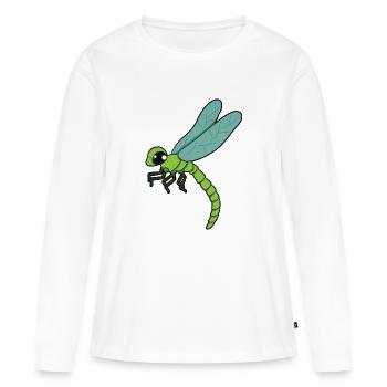 Libellule - T-shirt manches longues Premium bio Femme - blanc - Devant - Julia (174cm)