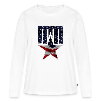 Armée - T-shirt manches longues Premium bio Femme - blanc - Devant - Julia (174cm)