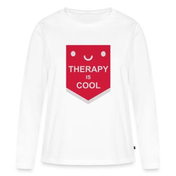 la thérapie est cool Citation - T-shirt manches longues Premium bio Femme - blanc - Devant - Julia (174cm)