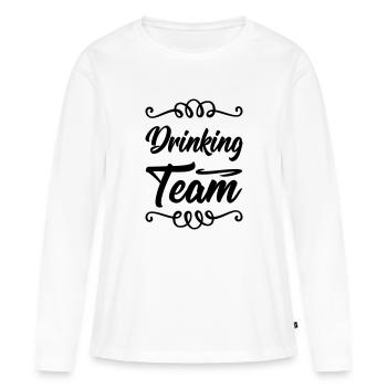 Équipe de consommation d’alcool - T-shirt manches longues Premium bio Femme - blanc - Devant - Julia (174cm)