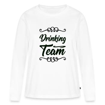 Équipe de boisson - T-shirt manches longues Premium bio Femme - blanc - Devant - Julia (174cm)