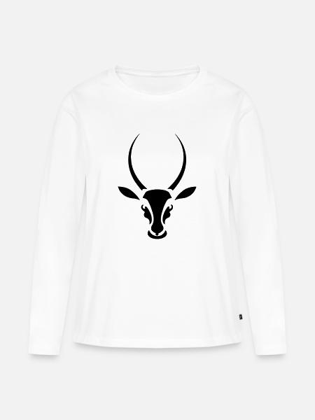 Springbok Antilope Zuid-Afrika - Ekologisk långärmad premium-T-shirt dam - vit