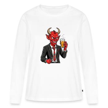Red Devil - Women's Premium Organic Long Sleeve Shirt - white - Front - Julia (174cm)