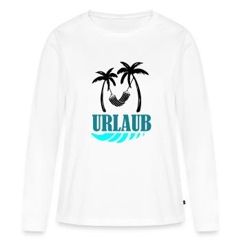 Palmiers Vacances Relax - T-shirt manches longues Premium bio Femme - blanc - Devant - Julia (174cm)