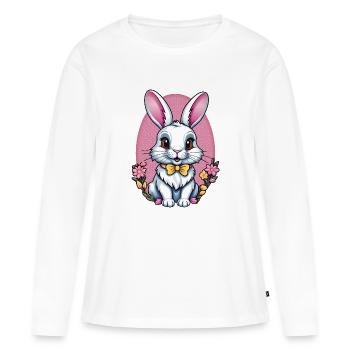 Häschen - Frauen Premium Bio Langarmshirt - Weiß - Vorne - Julia (174cm)