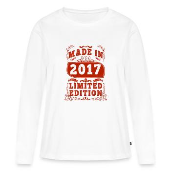 2017 anniversaire 2017 né en 2017 anniversaire - T-shirt manches longues Premium bio Femme - blanc - Devant - Julia (174cm)