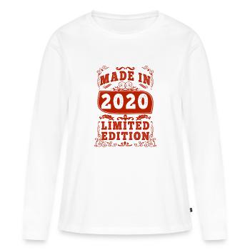 2020 anniversaire 2020 né en 2020 anniversaire - T-shirt manches longues Premium bio Femme - blanc - Devant - Julia (174cm)